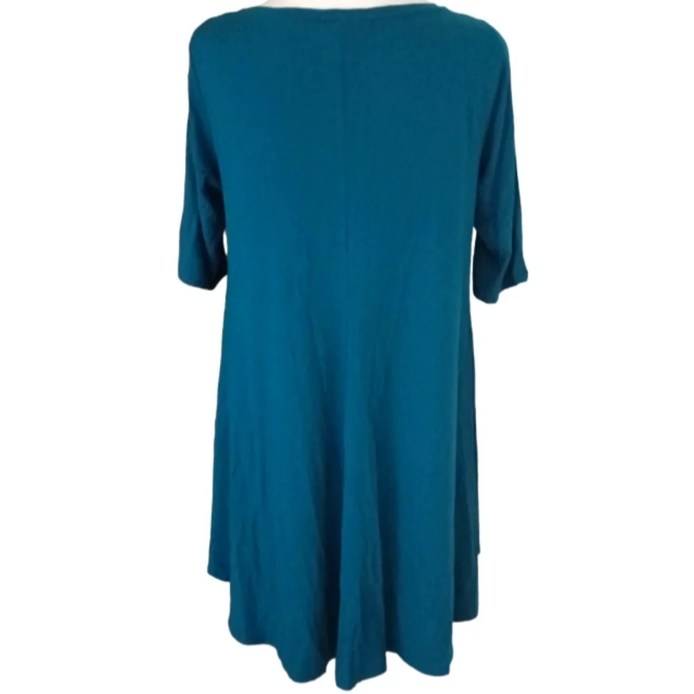 Eileen Fisher Soft Stretchy Teal Viscose Blend Tunic Top Size Small - Picture 2 of 6